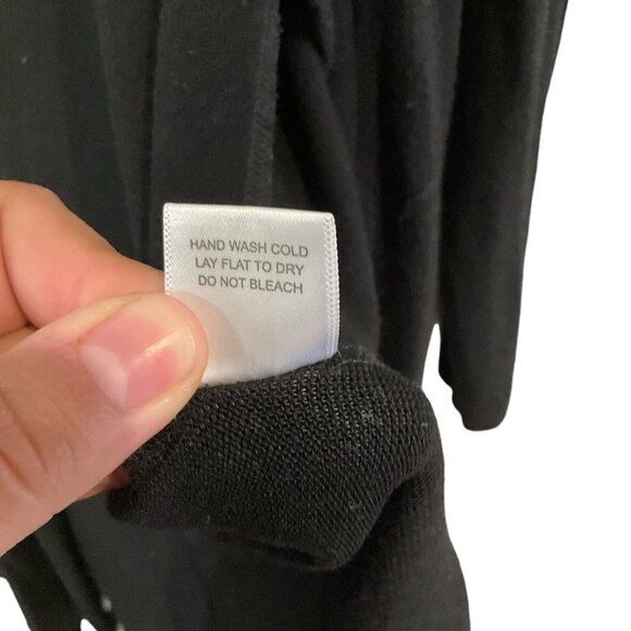 Lna Women's Cut Out Sleeve Cardigan Black Medium Sweater Open Front Cascade Fall - Picture 10 of 12